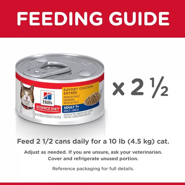 imageHills Science Diet Wet Cat Food Adult 7 for Senior Cats Minced Savory Chicken Recipe 29 oz Cans 24PackChicken 29 Ounce Pack of 24