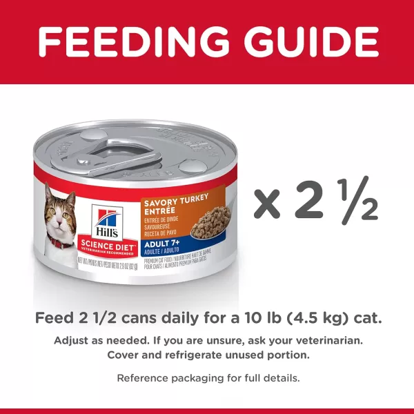 imageHills Science Diet Wet Cat Food Adult 7 for Senior Cats Minced Savory Chicken Recipe 29 oz Cans 24PackSavory Turkey 29 Ounce Pack of 24