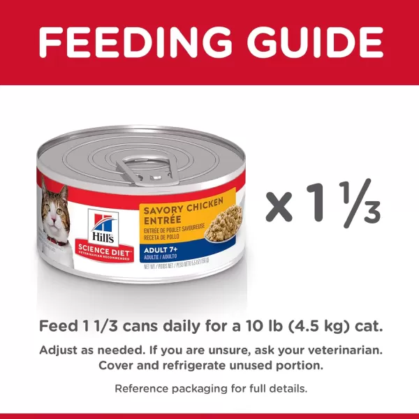 imageHills Science Diet Wet Cat Food Adult 7 for Senior Cats Savory Chicken Recipe 55 oz Cans 24PackChicken 55 Ounce Pack of 24