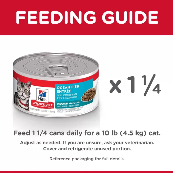 imageHills Science Diet Wet Cat Food Adult Indoor Ocean Fish Recipe 55 oz Cans 24PackHills Science Diet Wet Cat Food Adult Indoor Ocean Fish Recipe 55 oz Cans 24Pack