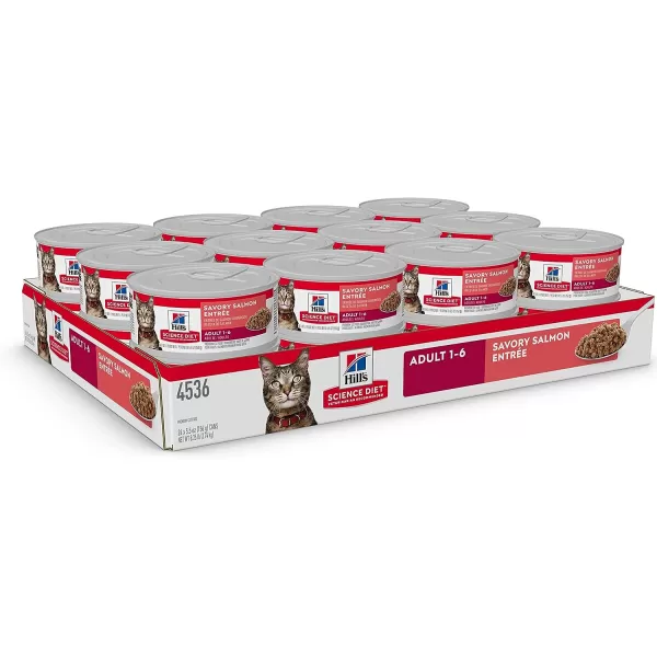 imageHills Science Diet Wet Cat Food Adult Savory Salmon Recipe 55 oz Cans 24PackHills Science Diet Wet Cat Food Adult Savory Salmon Recipe 55 oz Cans 24Pack
