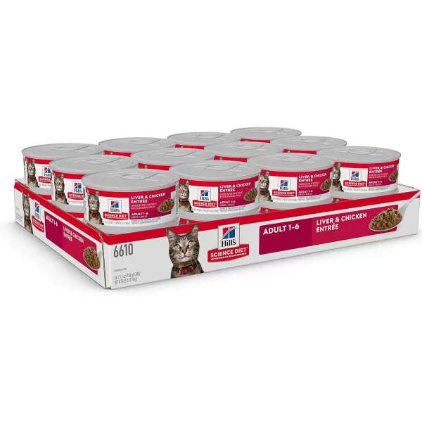 imageHills Science Diet Wet Cat Food Adult Savory Turkey Recipe 55 oz Cans 24PackLiver amp Chicken