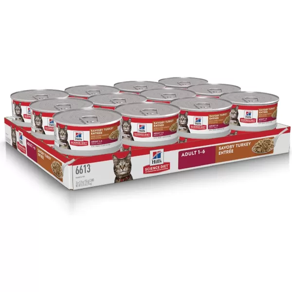 imageHills Science Diet Wet Cat Food Adult Savory Turkey Recipe 55 oz Cans 24PackSavory Turkey