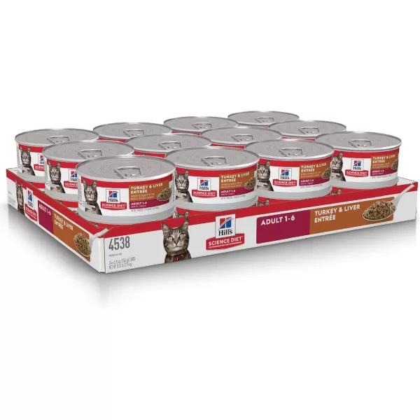 imageHills Science Diet Wet Cat Food Adult Savory Turkey Recipe 55 oz Cans 24PackTurkey Liver