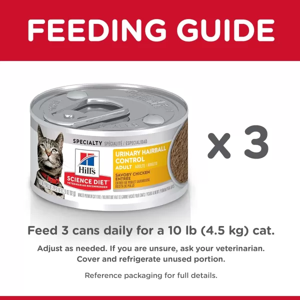 imageHills Science Diet Wet Cat Food Adult Urinary amp Hairball Control Savory Chicken Recipe 29 oz Cans 12Pack29 Ounce Pack of 24