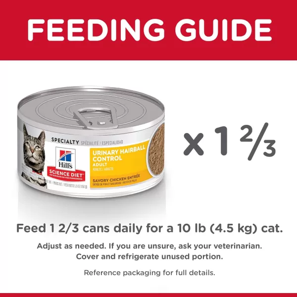 imageHills Science Diet Wet Cat Food Adult Urinary amp Hairball Control Savory Chicken Recipe 29 oz Cans 12Pack55 Ounce Pack of 24