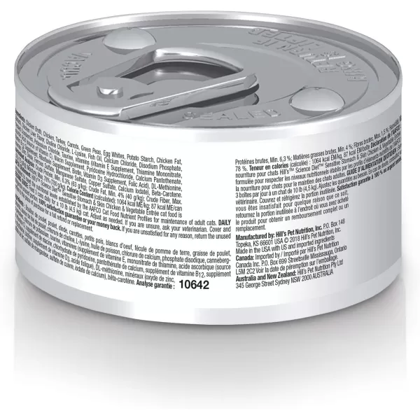 imageHills Science Diet Wet Cat Food Sensitive Stomach amp Skin Chicken amp Vegetable Recipe 29 oz Cans 24PackHills Science Diet Wet Cat Food Sensitive Stomach amp Skin Chicken amp Vegetable Recipe 29 oz Cans 24Pack