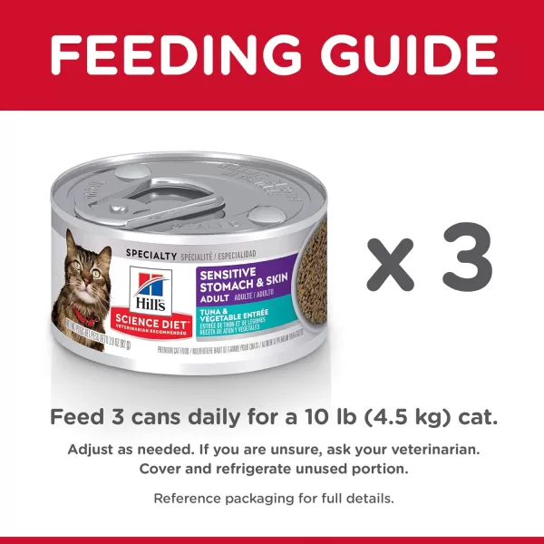 imageHills Science Diet Wet Cat Food Sensitive Stomach amp Skin Tuna amp Vegetable Recipe 29 oz Cans 24PackTuna amp Vegetable 29 Ounce Pack of 24