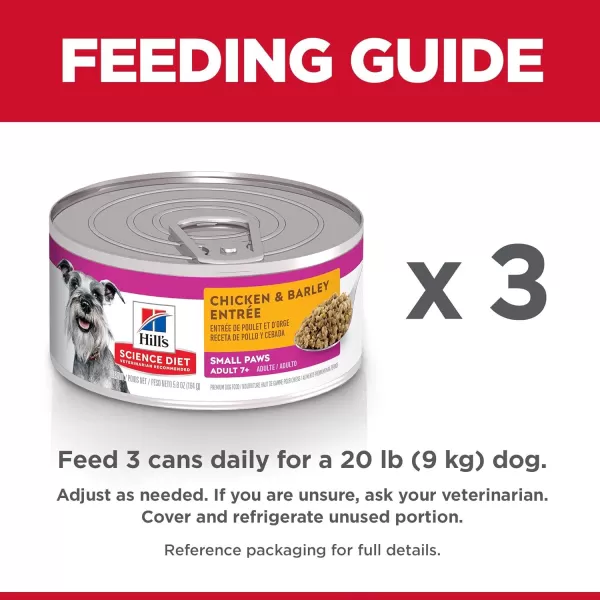 imageHills Science Diet Wet Dog Food Adult 7 For Senior Dogs Small Paws For Small Breeds Savory Stew Chicken amp Vegetables 35 oz Cans 12PackChicken amp Barley 58 Ounce Pack of 24