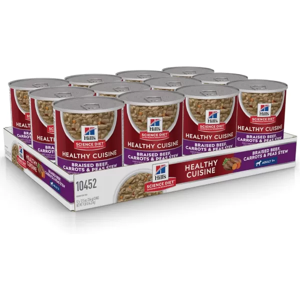 imageHills Science Diet Wet Dog Food Adult 7 Healthy Cuisine Braised Beef Carrots amp Peas Stew 125 oz Cans 12PackHills Science Diet Wet Dog Food Adult 7 Healthy Cuisine Braised Beef Carrots amp Peas Stew 125 oz Cans 12Pack