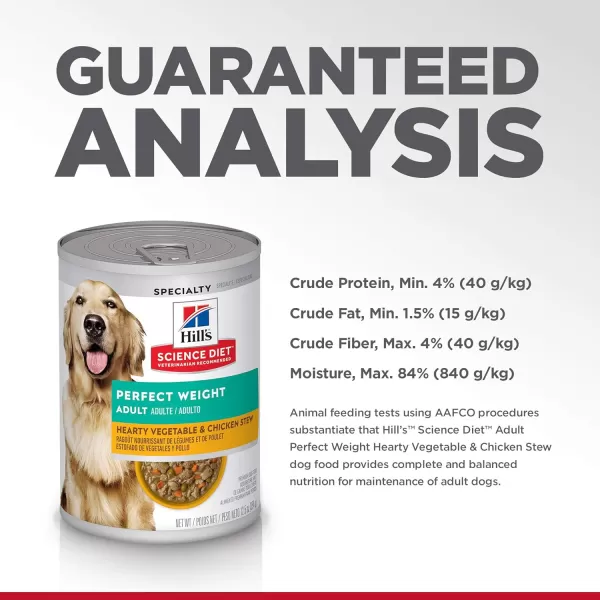 imageHills Science Diet Wet Dog Food Adult Perfect for Weight Management Hearty Vegetable amp Chicken Stew Recipe 125 oz Cans 12pack125 Ounce Pack of 12