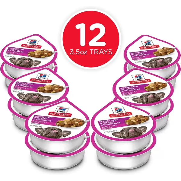imageHills Science Diet Wet Dog Food Adult Small Paws for Small Breeds Savory Stew Beef amp Vegetables 12PackHills Science Diet Wet Dog Food Adult Small Paws for Small Breeds Savory Stew Beef amp Vegetables 12Pack