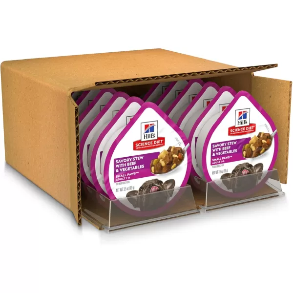 imageHills Science Diet Wet Dog Food Adult Small Paws for Small Breeds Savory Stew Beef amp Vegetables 12PackHills Science Diet Wet Dog Food Adult Small Paws for Small Breeds Savory Stew Beef amp Vegetables 12Pack