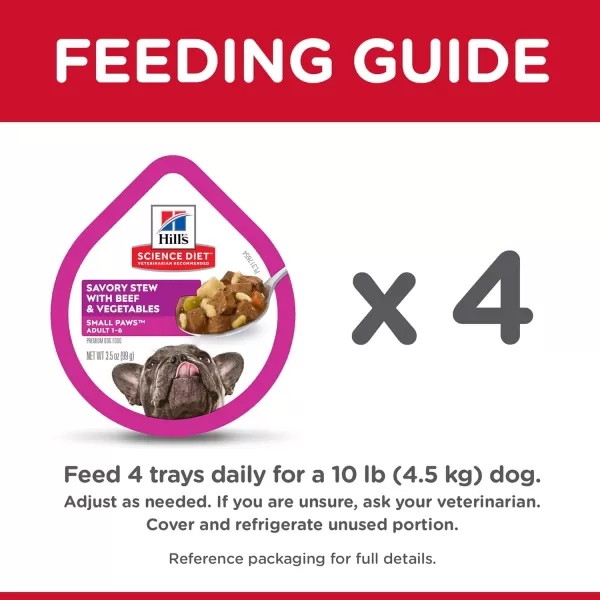 imageHills Science Diet Wet Dog Food Adult Small Paws for Small Breeds Savory Stew Beef amp Vegetables 12PackHills Science Diet Wet Dog Food Adult Small Paws for Small Breeds Savory Stew Beef amp Vegetables 12Pack