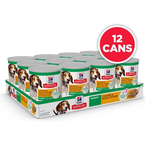 imageHills Science Diet Wet Dog Food Puppy Savory Stew with Chicken amp Vegetables Recipe 128 oz Cans 12PackChicken amp Barley