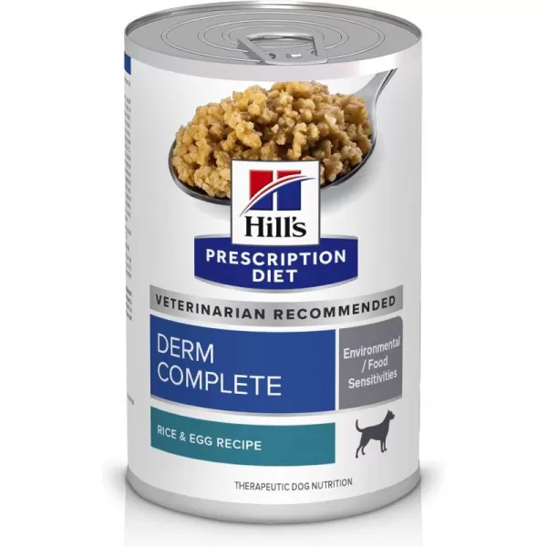 imageHills Prescription Diet Derm Complete Rice amp Egg Recipe Wet Dog Food Veterinary Diet 13 oz Cans 12PackHills Prescription Diet Derm Complete Rice amp Egg Recipe Wet Dog Food Veterinary Diet 13 oz Cans 12Pack
