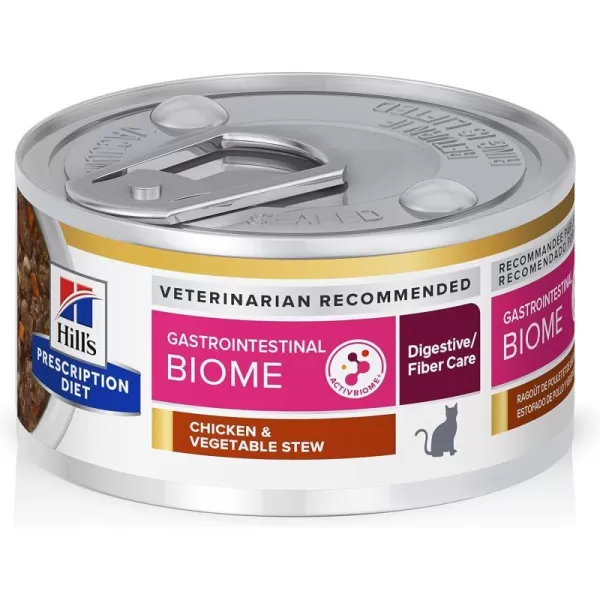 imageHills Prescription Diet Gastrointestinal Biome DigestiveFiber Care Chicken amp Vegetable Stew Wet Cat Food Veterinary Diet 29 oz Cans 24Pack24 x 29 oz Cans