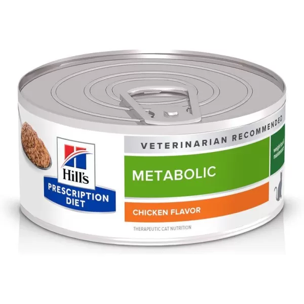 imageHills Prescription Diet Metabolic Weight Management Chicken Flavor Wet Cat Food Veterinary Diet 55 oz Cans 24PackChicken 24 x 55 oz