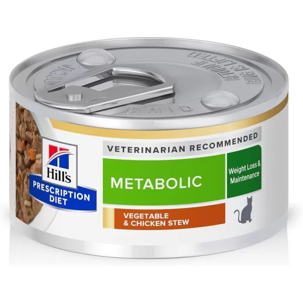 imageHills Prescription Diet Metabolic Weight Management Chicken Flavor Wet Cat Food Veterinary Diet 55 oz Cans 24PackVegetable amp Chicken Stew 24 x 29 oz