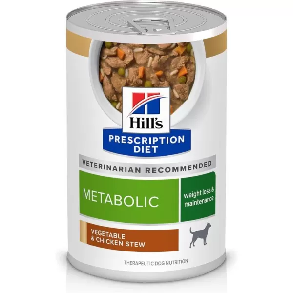 imageHills Prescription Diet Metabolic Weight Management Vegetable amp Chicken Stew Wet Dog Food Veterinary Diet 125 oz Cans 12PackVegetable amp Chicken Stew 12 x 125 oz