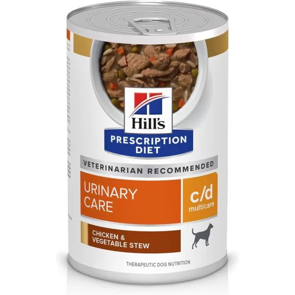 imageHills Prescription Diet cd Multicare Urinary Care Chicken Flavor Wet Dog Food Veterinary Diet 13 oz Cans 12PackChicken amp Vegetable Stew 125 Ounce Pack of 12