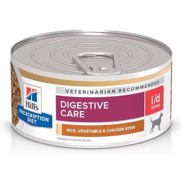 imageHills Prescription Diet id Stress Digestive Care Chicken Flavor Dry Dog Food Veterinary Diet 1433 lb Bag24 x 55 oz Cans