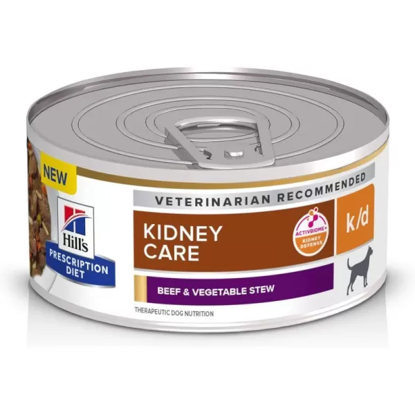 imageHills Prescription Diet kd Kidney Care Beef amp Vegetable Stew Wet Dog Food Veterinary Diet 125 oz Cans 12PackBeef amp Vegetable Stew 24 x 55 oz