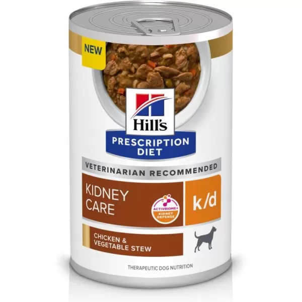 imageHills Prescription Diet kd Kidney Care Beef amp Vegetable Stew Wet Dog Food Veterinary Diet 125 oz Cans 12PackChicken amp Vegetable Stew 12 x 125 oz
