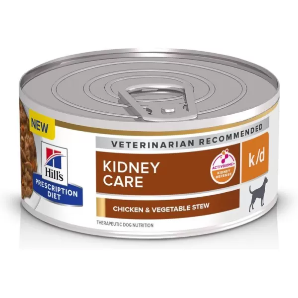 imageHills Prescription Diet kd Kidney Care Beef amp Vegetable Stew Wet Dog Food Veterinary Diet 125 oz Cans 12PackChicken amp Vegetable Stew 24 x 55 oz