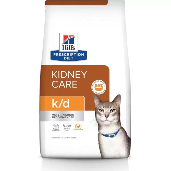 imageHills Prescription Diet kd Kidney Care with Chicken Dry Cat Food Veterinary Diet 4 lb BagChicken 4 Pound Pack of 1