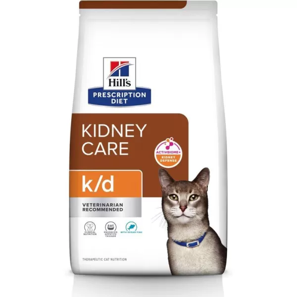 imageHills Prescription Diet kd Kidney Care with Chicken Dry Cat Food Veterinary Diet 4 lb BagSeafood 4 Pound Pack of 1