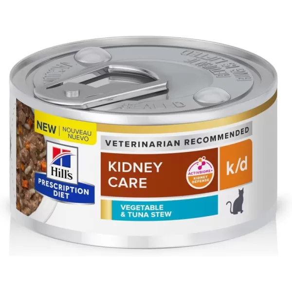 imageHills Prescription Diet kd Kidney Care with Tuna Wet Cat Food Veterinary Diet 55 oz Cans 24PackVegetable amp Tuna Stew 24 x 29 oz