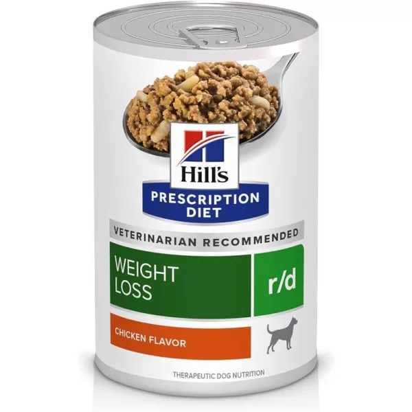 imageHills Prescription Diet rd Weight Reduction Chicken Flavor Dry Dog Food Veterinary Diet 176 lb Bag12 x 123 oz Cans