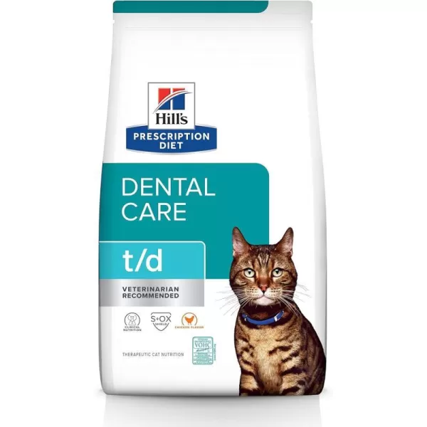 imageHills Prescription Diet td Dental Care Chicken Flavor Dry Cat Food Veterinary Diet 4 lb Bag4 Pound Pack of 1