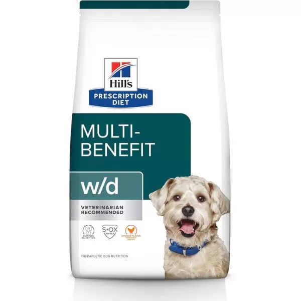 imageHills Prescription Diet wd MultiBenefit DigestiveWeightGlucoseUrinary Management Chicken Flavor Dry Dog Food Veterinary Diet 85 lb Bag85 Pound Pack of 1