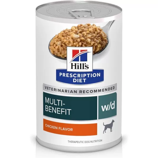 imageHills Prescription Diet wd MultiBenefit DigestiveWeightGlucoseUrinary Management with Chicken Wet Dog Food Veterinary Diet 13 oz Cans 12Pack13 Ounce Pack of 12