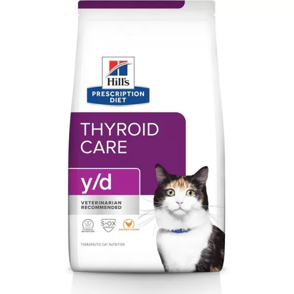 imageHills Prescription Diet yd Thyroid Care with Chicken Wet Cat Food Veterinary Diet 55 oz Cans 24Pack4 Pound Pack of 1