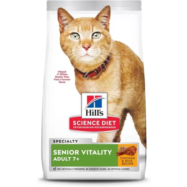 imageHills Science Diet Adult 7 Senior Vitality Dry Cat Food 13 lb Bag6 Pound Pack of 1