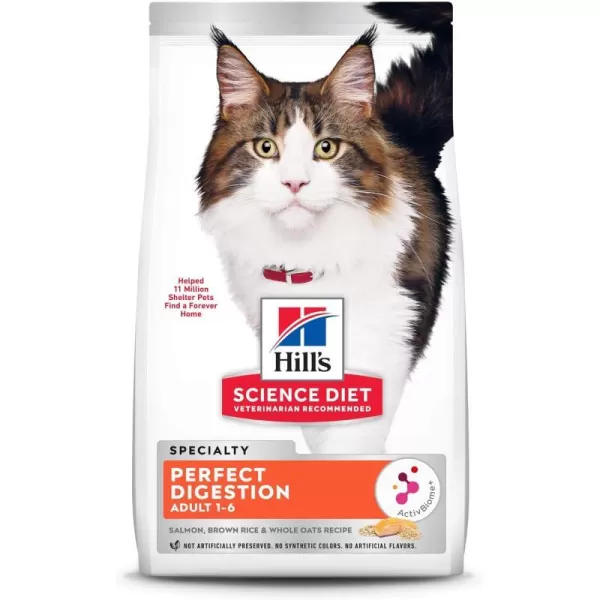 imageHills Science Diet Adult Cat Dry Food Perfect Digestion Salmon Oats amp Rice 6 lb BagHills Science Diet Adult Cat Dry Food Perfect Digestion Salmon Oats amp Rice 6 lb Bag