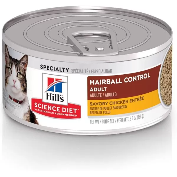 imageHills Science Diet Adult Hairball Control Canned Cat Food Savory Chicken Entre 55 oz Cans 24PackHills Science Diet Adult Hairball Control Canned Cat Food Savory Chicken Entre 55 oz Cans 24Pack