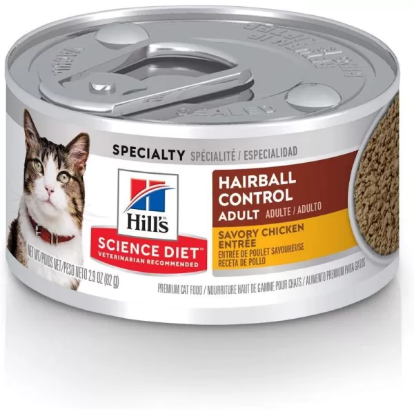 imageHills Science Diet Adult Hairball Control Wet Cat Food Savory Chicken Entre 29 oz Cans 24PackHills Science Diet Adult Hairball Control Wet Cat Food Savory Chicken Entre 29 oz Cans 24Pack