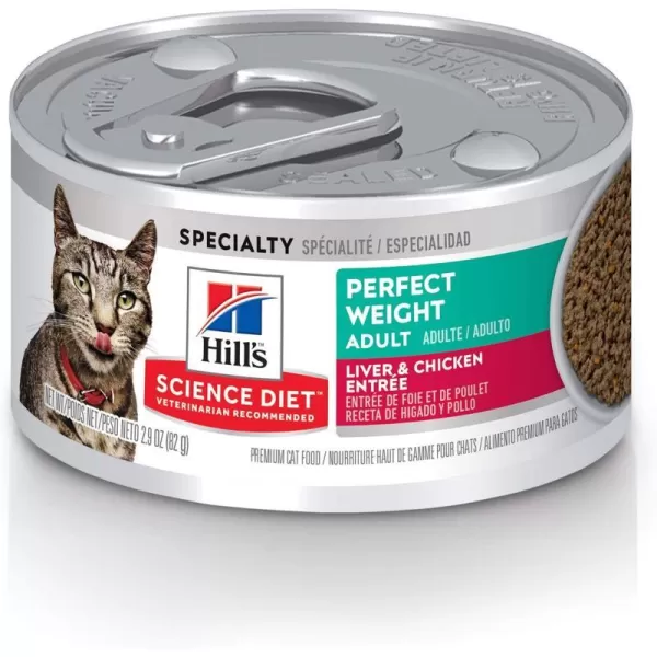 imageHills Science Diet Canned Wet Cat Food Adult Perfect Weight for Weight Management Roasted Vegetable amp Chicken Recipe 29 oz Cans 24 PackLiver amp Chicken 29 Ounce Pack of 24