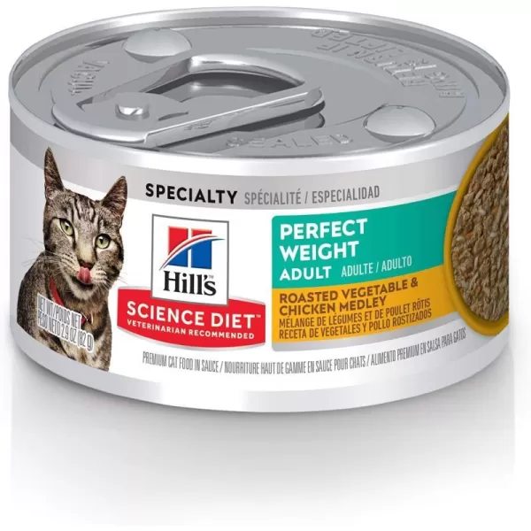imageHills Science Diet Canned Wet Cat Food Adult Perfect Weight for Weight Management Roasted Vegetable amp Chicken Recipe 29 oz Cans 24 PackRoasted Vegetable amp Chicken 29 Ounce Pack of 24