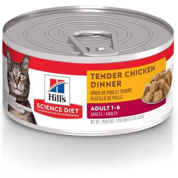 imageHills Science Diet Canned Wet Cat Food Adult Tender Chunks amp Gravy Recipes 55 oz Cans 24PackChicken 55 Ounce Pack of 1