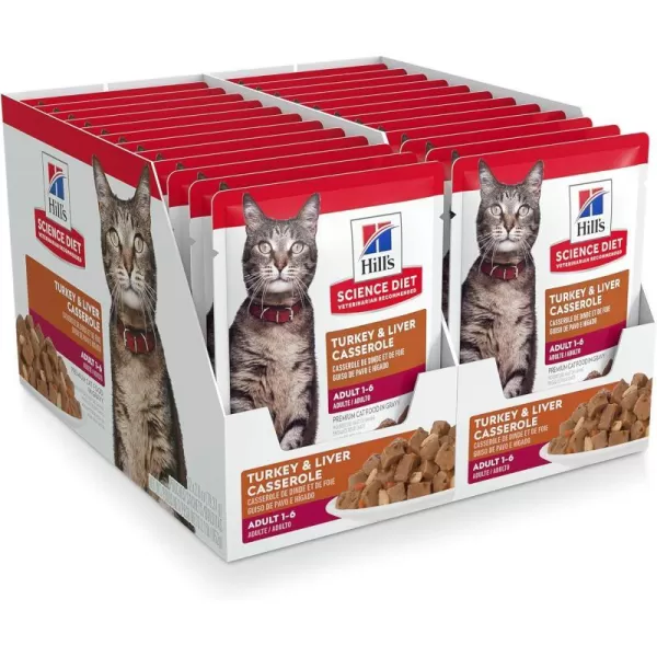 imageHills Science Diet Canned Wet Cat Food Adult Tender Chunks amp Gravy Recipes 55 oz Cans 24PackTurkey Liver 28 Ounce Pack of 24