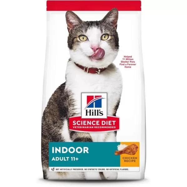 imageHills Science Diet Dry Cat Food Adult 11 Indoor Chicken Recipe 7 lb Bag7 Pound Pack of 1