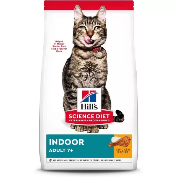 imageHills Science Diet Dry Cat Food Adult 7 for Senior Cats Indoor Chicken Recipe 155 lb Bag7 Pound Pack of 1