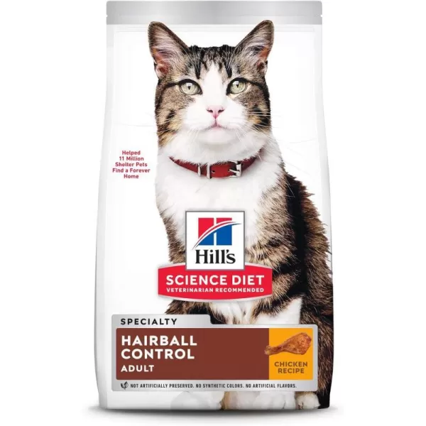 imageHills Science Diet Dry Cat Food Adult Hairball Control Chicken Recipe 155 lb Bag7 Pound Pack of 1