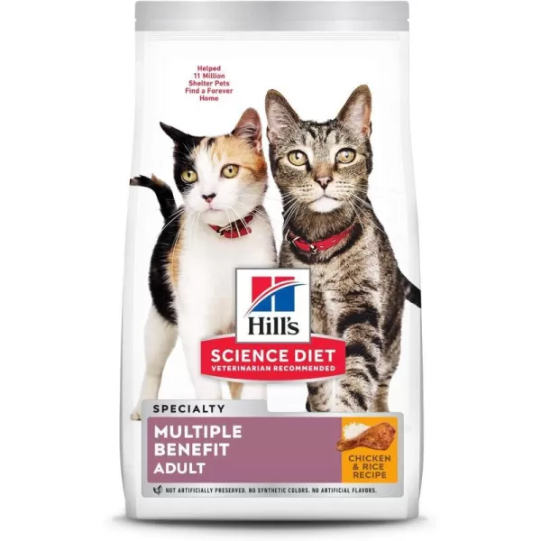 imageHills Science Diet Dry Cat Food Adult Multiple Benefit Chicken Recipe 155 lb Bag155 Pound Pack of 1