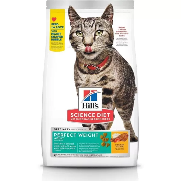 imageHills Science Diet Dry Cat Food Adult Perfect Weight for Weight Management Chicken Recipe 7 lb Bag3 Pound Pack of 1